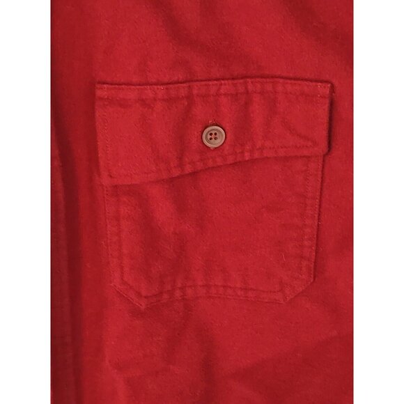 VTG LL Bean Men's Large (Tall) Shirt Jacket Heavy Duty Button Down Pocket RED - Picture 3 of 16